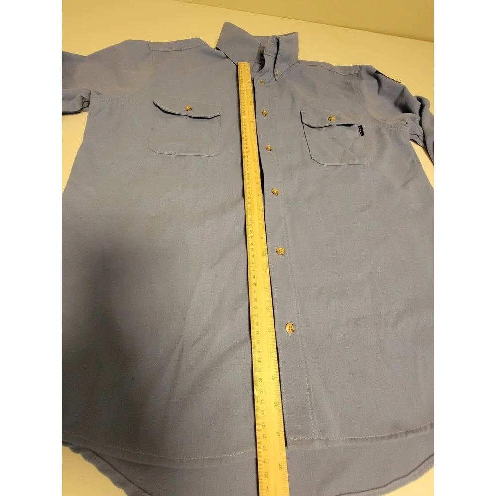 DriFire FR Work Shirt Mens XL Blue Flame Resistant CAT 2 Long Sleeve Button Down - Picture 7 of 7